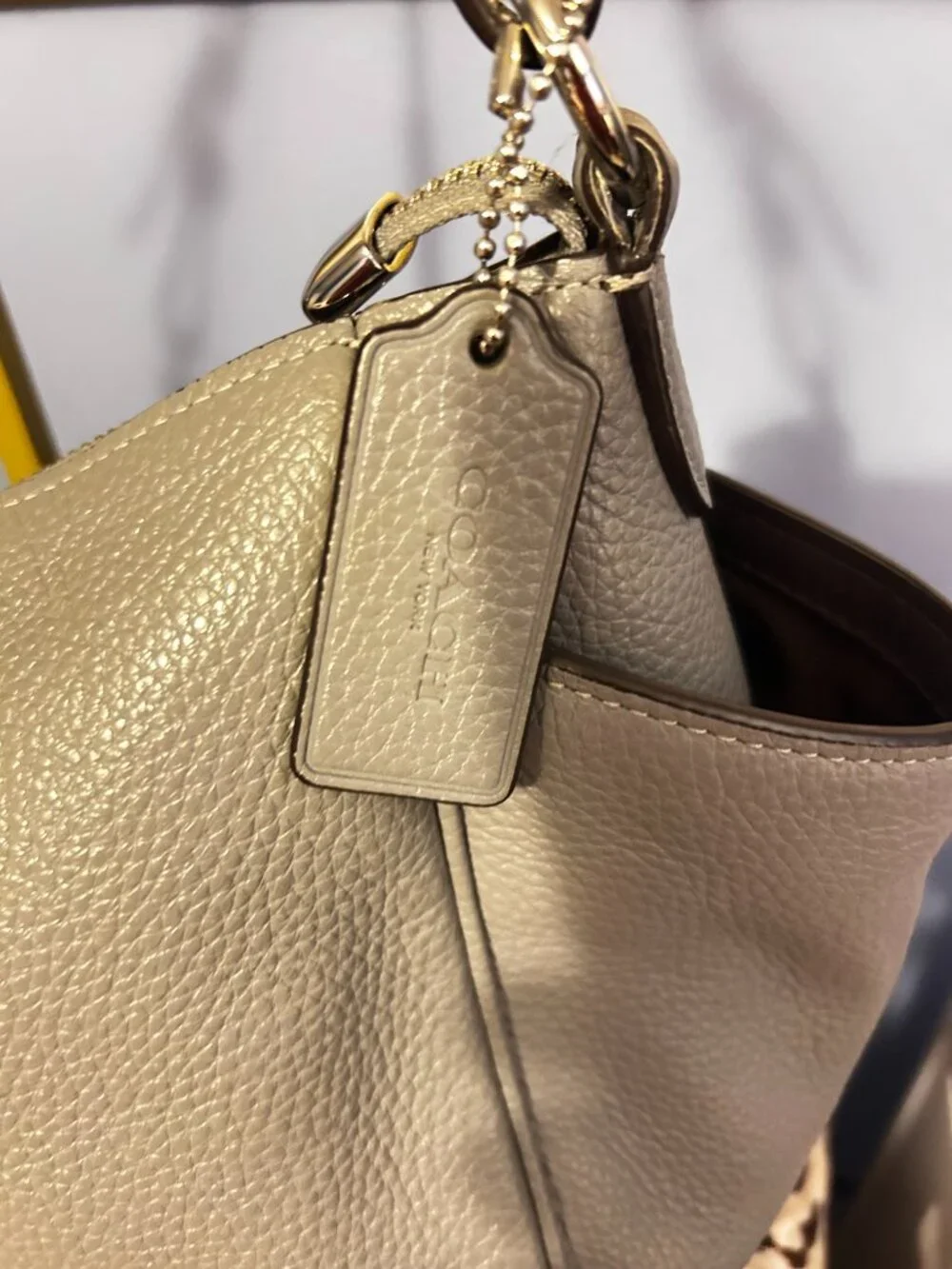 Coach Madison Pebble Leather Shoulder Bag – Light Blue – Silvertone Hardware